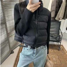 批发韩系东大门轻薄款羽绒棉服拼接卫衣女立领秋冬时尚高级简约<b class='q'>外套</b>潮