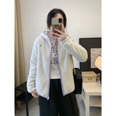 批发超好看摇粒绒<b class='q'>外套</b>女2025新款冬装双面加绒加厚连帽<b class='q'>休闲</b>上衣