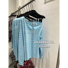 批发韩国东大门早秋新款<b class='q'>韩版</b>百搭斜肩露肩条纹长袖T恤女宽松字母上衣