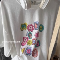 批发卡通趣味时尚白色印花短袖<b class='q'>T</b><b class='q'>恤</b>上衣2025新款夏季时尚<b class='q'>气质</b>打底衫女