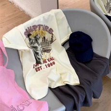 批发韩系夏季新款纯棉字母印花上衣女圆领百搭大码女<b class='q'>装</b>短袖T恤