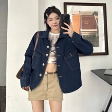 批发牛仔<b class='q'>衬衫</b>女2025春装新款韩版宽松休闲短款<b class='q'>衬衫</b><b class='q'>外套</b>小个子上衣