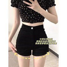 批发黑色高腰牛仔短裤女<b class='q'>紧身</b>显瘦包臀辣妹<b class='q'>打底裤</b>2026夏季新款热裤外穿