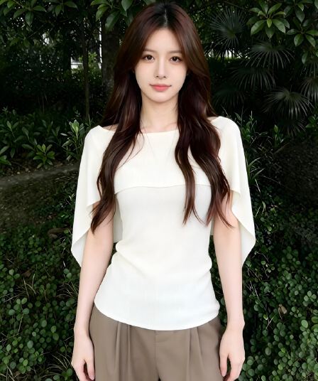 화이트 오프숄더 숄 니트 스웨터 반팔 티셔츠 여성 2026 여름 새로운 순수한 욕망 바람 몸매 가꾸기 슬림해 보이는 맨위