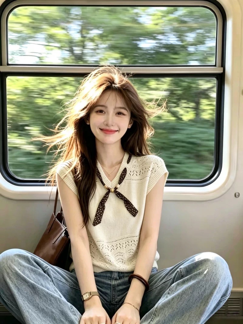 프랑스식 V넥 레이스업 홀로우 아웃 민소매 니트 스웨터 여성 여름 새로운 고급 센스 슬림해 보이는 맨위
