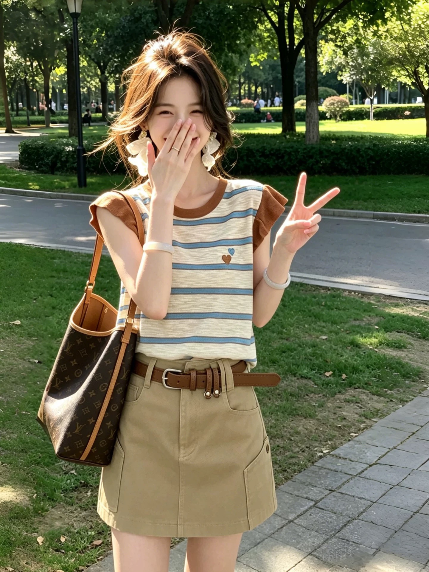 BY29009# 美式甜妹风条纹小飞袖显瘦短袖t恤女夏季多巴胺独特漂亮上衣 服裝批發女裝批發服飾貨源