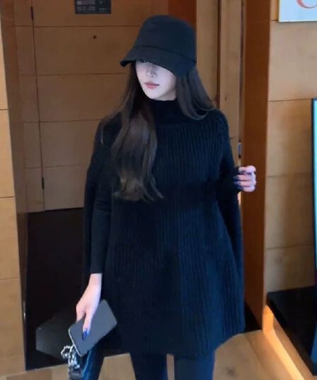 느긋한 바람 품격 터틀넥 숄 스웨터 여성 의류 2026 가을 겨울 새로운 로얄 자매 고급 아름다운 니트 스웨터 맨위
