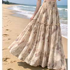 批发高品质高腰半身裙女夏季<b class='q'>百搭</b>显瘦a字蛋糕裙长裙子
