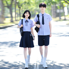 批发出货中 实拍情侣<b class='q'>装</b>高中生衬衫表演服演出服毕业学生班服JK制服