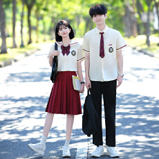 批发出货中 实拍情侣装高中生衬衫表演服演出服毕业学生班服JK制服