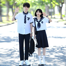 批发出货中 实拍情侣装高中生衬衫表演服<b class='q'>演出服</b>毕业学生班服JK制服