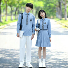 批发实拍  情侣装高中生衬衫表演服演出服毕业学生班服JK制服