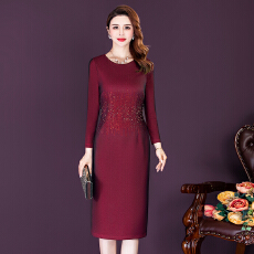 批发实拍喜婆婆婚宴装改良旗袍高贵修身连衣裙结婚礼服轻奢年轻妈妈装