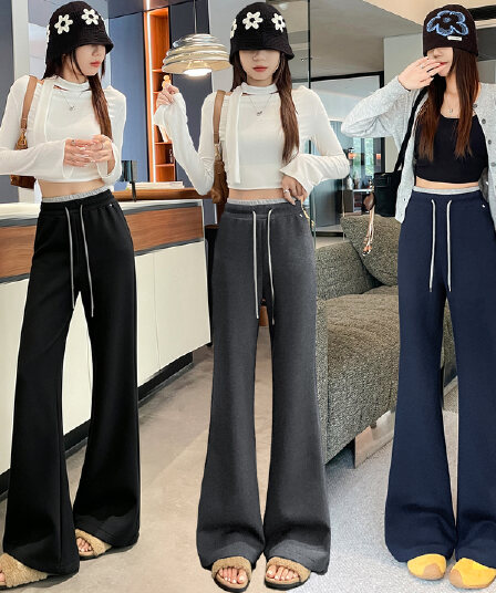 회색 좁은 에디션 와이드 레깅스 바지 2026 새로운 가을 도루 센스 스트레이트 요가 캐주얼 운동 웨이 바지 루즈핏