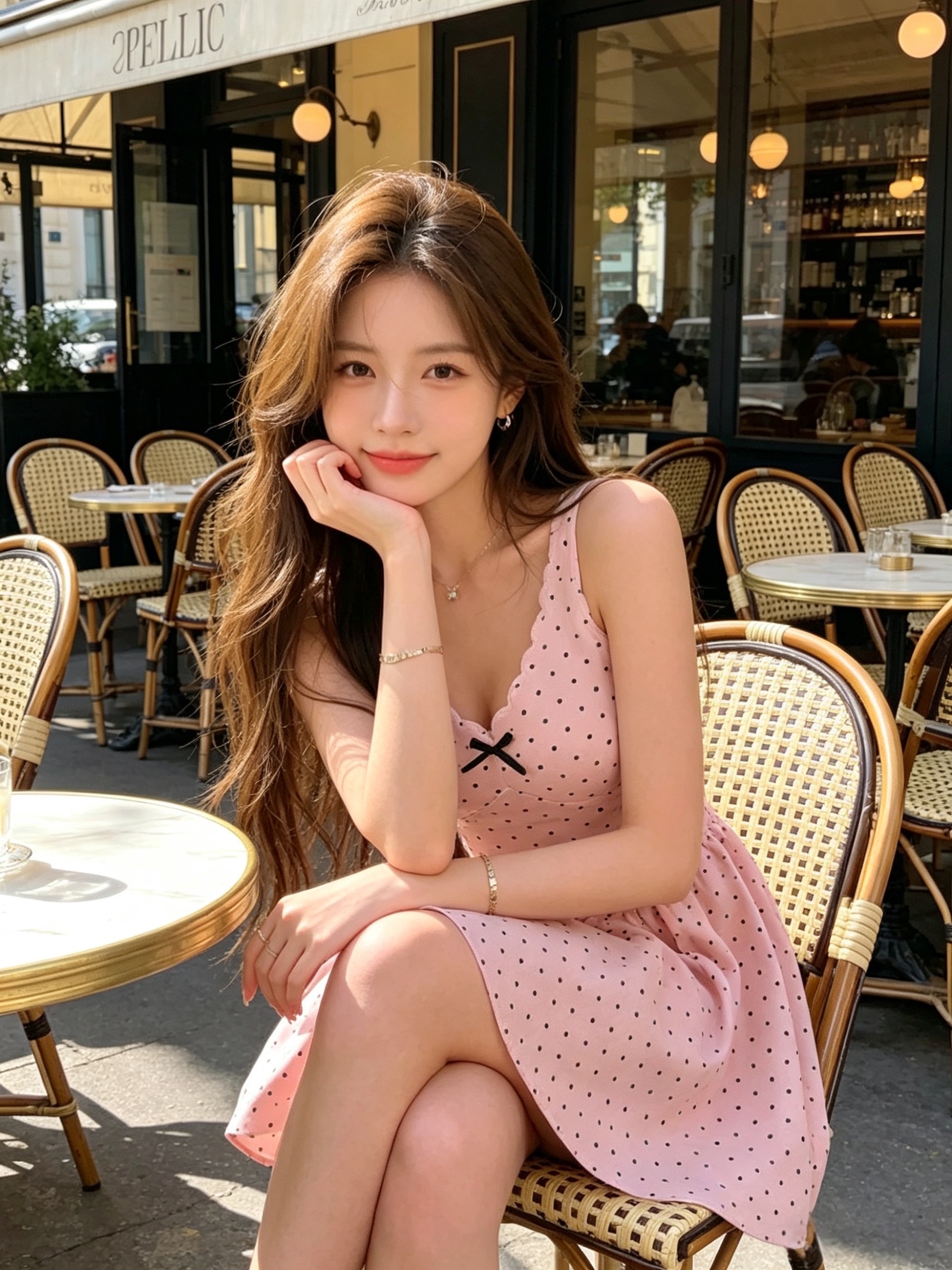 실사 정가 달콤한 꿈 전복 달콤함 연령 감소 도트 무늬 프린트 여성 드레스 여름 허리 수축 슬림해 보이는 미니 스커트