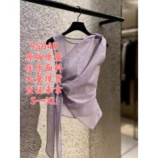 批发欧货高端定制香芋紫<b class='q'>大码</b>亚麻微透上衣女2026夏季新款提花扭结背心