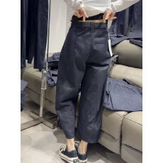 批发2026春季新款高腰九分哈伦<b class='q'>裤</b><b class='q'>大码</b>显瘦遮肉百搭奶奶气球老爹牛仔<b class='q'>裤</b>