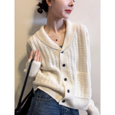 批发麻花针织开衫女<b class='q'>欧洲站</b>2025冬装<b class='q'>新款</b>欧货女装毛衣外套潮