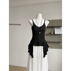 批发温柔风<b class='q'>不规则</b>流苏针织背心女夏季设计感小众吊带