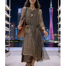 批发韩国东大门中<b class='q'>长款</b>镂空针织开衫女慵懒风外搭<b class='q'>毛衣外套</b>防晒上衣