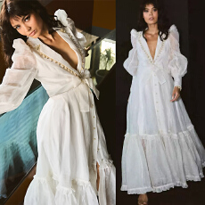 批发法式浪漫优雅轻奢<b class='q'>宫廷</b>风<b class='q'>连衣裙</b>高端重工西装领钉珠收腰显瘦长裙