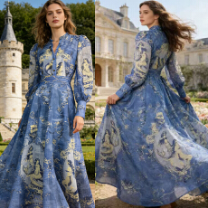 批发<b class='q'>欧美</b>时尚裙<b class='q'>套装</b>三件套名媛气质优雅复古油画衬衣搭高腰显瘦半身裙