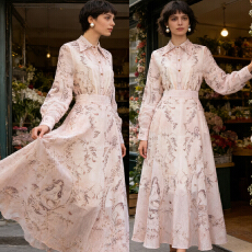 批发澳洲春夏时尚三件<b class='q'>套装</b>裙翻领定位<b class='q'>印花</b>衬衫大摆半身裙休闲时尚<b class='q'>套装</b>