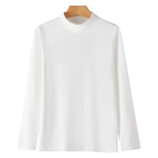 批发男款280克有氨半高领双面德绒纯色长袖打底衫中年保暖衣内搭光板