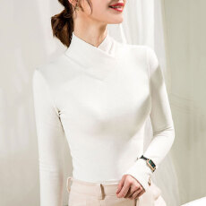 批发交叉V领双面德绒<b class='q'>打底衫</b>女2025秋冬内搭显瘦洋气长袖t恤女上衣潮