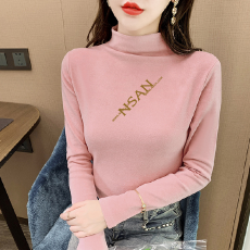 批发230g优质双面德绒长袖打底衫女2025秋冬半高领上衣保暖t恤