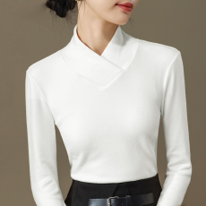 交叉V领双面德绒打底衫女2025秋冬内搭显瘦洋气长袖t恤女上衣潮