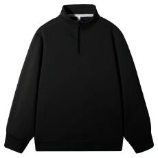 批发2025秋冬男士立领卫衣半拉链<b class='q'>商务</b>正装纯色轻熟风<b class='q'>休闲</b>百搭卫衣