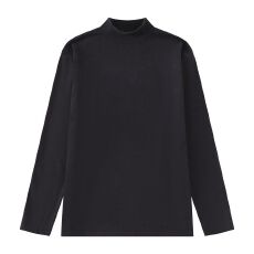 批发男款300克有氨半高领双面德绒纯色长袖打底衫<b class='q'>中年</b>保暖衣内搭光板