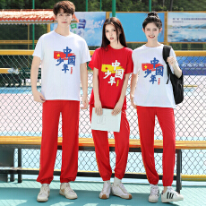 批发已出货 实拍 情侣装<b class='q'>短袖</b>T恤中国风初高中小学生毕业班服运动套装