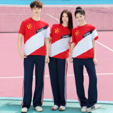 批发已出货 实拍 情侣装<b class='q'>短袖</b>T恤中国风初高中小学生毕业班服运动套装