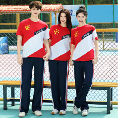 批发已出货 实拍 情侣装短袖T恤中国风初高中<b class='q'>小学生</b>毕业班服运动套装