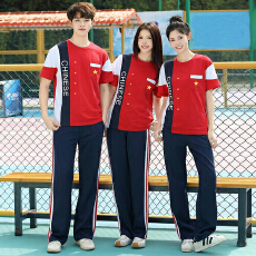 批发已出货 实拍 情侣装短袖T恤中国风初高中<b class='q'>小学生</b>毕业班服运动套装