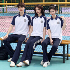 批发已出货 <b class='q'>实拍</b> 情侣装短袖T恤学院风初高中学生班服运动会套装校服