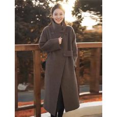 批发2025<b class='q'>秋</b>冬新款高级感双面羊绒大衣女中长款赫本风宽松羊毛呢子外套