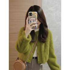 批发绿色仿水貂毛环保皮草外套女冬短款皮毛一体独特漂亮毛毛绒厚<b class='q'>大衣</b>