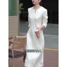 批发白色<b class='q'>连衣裙</b>女2026夏季新款设计感修身显瘦气质时尚高级感通勤长裙