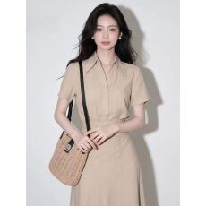 批发松弛感淡人高知穿搭一整套女2026夏季超火亚麻衬衫半身裙两件套装
