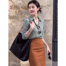 批发蓝色衬衫女设计感小众2026流行穿搭一整套夏日盐系<b class='q'>轻熟</b>两件套装裙