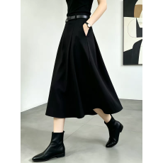 批发黑色半身裙女2026秋季新款高腰中长款显瘦休闲<b class='q'>百搭</b>通勤显瘦A字裙
