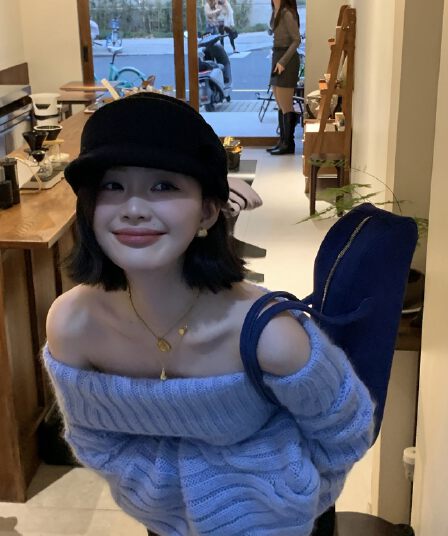 무거운 영 마 하이 양모 혼합 느긋한 벌룬 소매 보트넥 트위스트 꽃 풀오버 스웨터 여자 봄 가을