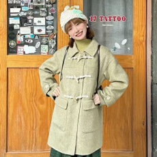 批发韩系牛角扣羊毛<b class='q'>大</b>衣<b class='q'>女</b>冬季2025新款宽松显瘦高级感中长款毛呢<b class='q'>外套</b>