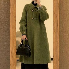 批发独特超好看深冬呢子<b class='q'>大</b>衣<b class='q'>女</b>入冬2025新款毛呢<b class='q'>外套</b>高级感加厚中长款