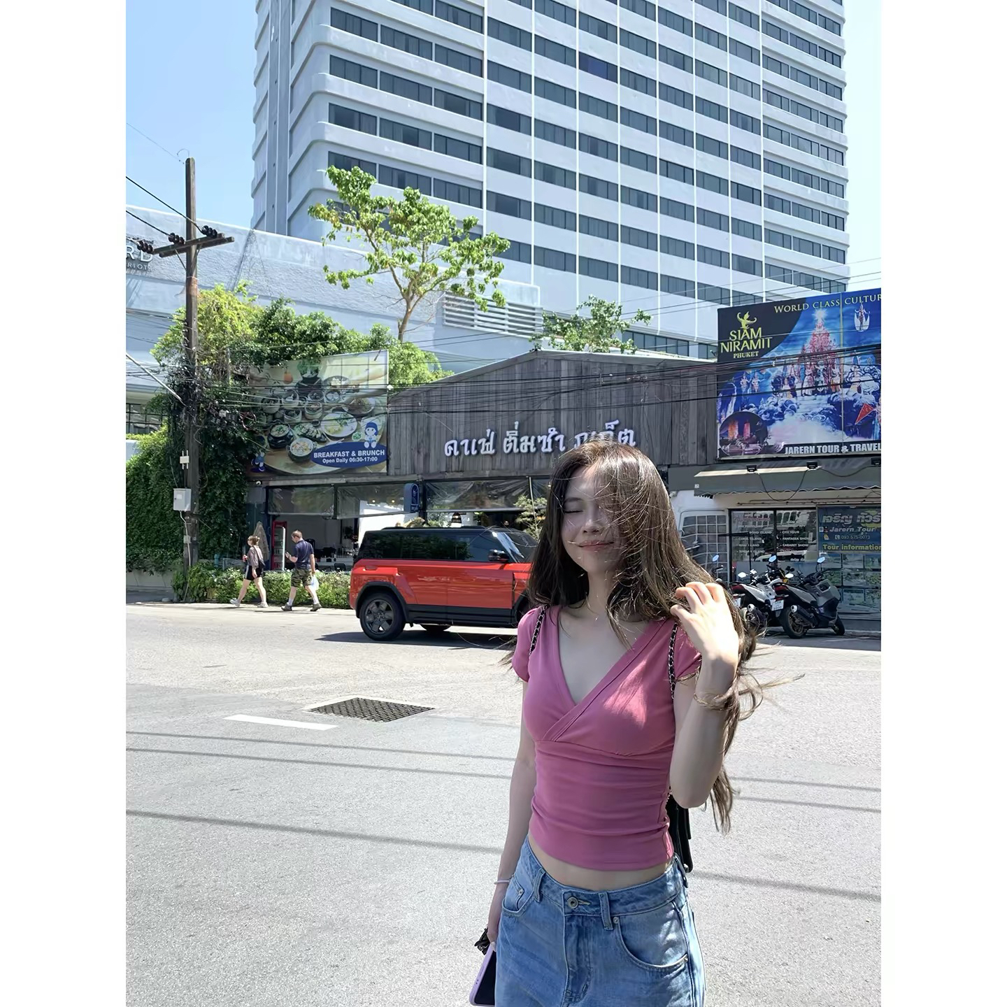 황색 오직 오직 zzpalette 인생 매운맛 tee 십자가 신축성 쇼트 스타일 몸매 가꾸기 긍정적 인 어깨 슬림해 보이는 V넥 반팔 티셔츠