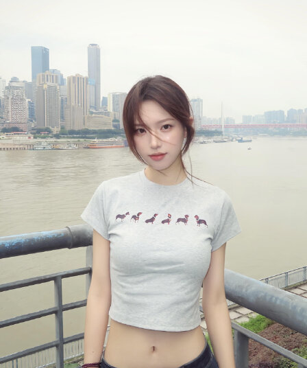핫걸 jennie 같은 단락 닥스 훈트 티셔츠 여성 여름 쇼트 스타일 몸매 가꾸기 라운드 넥 작은 대중 반팔 맨위