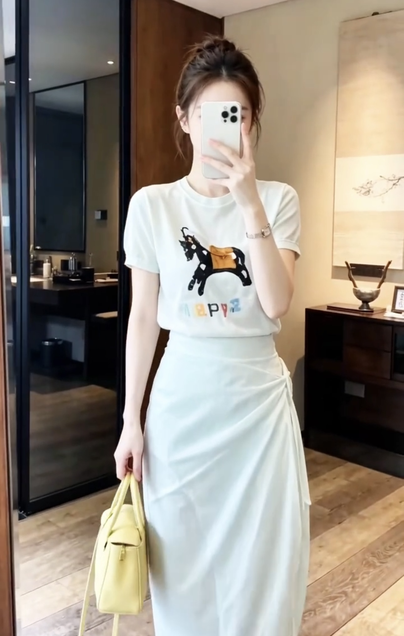 한 부서 도파민 작은 말 자카드 반팔 니트 스웨터 여성 자이언트 잘 생긴 ~ 중 작은 대중 Chic 연령 감소 다용도 맨위 트렌디